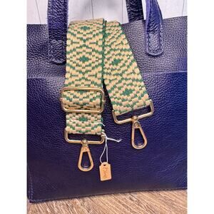 Crossbody Purse Woven Green Tan Bag Strap Guitar Strap NEW